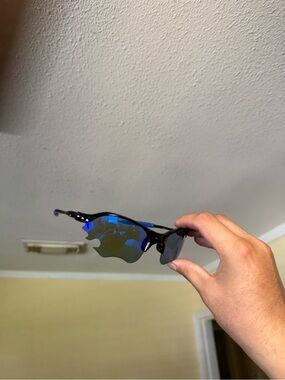 Blue Mirrored Rimless Sport Sunglasses Oakleys